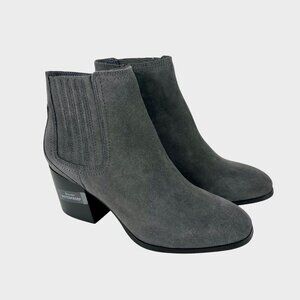 Blondo Womens Sabina Waterproof Gray Suede Ankle Booties Block Heel size 6M